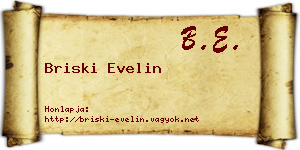 Briski Evelin névjegykártya